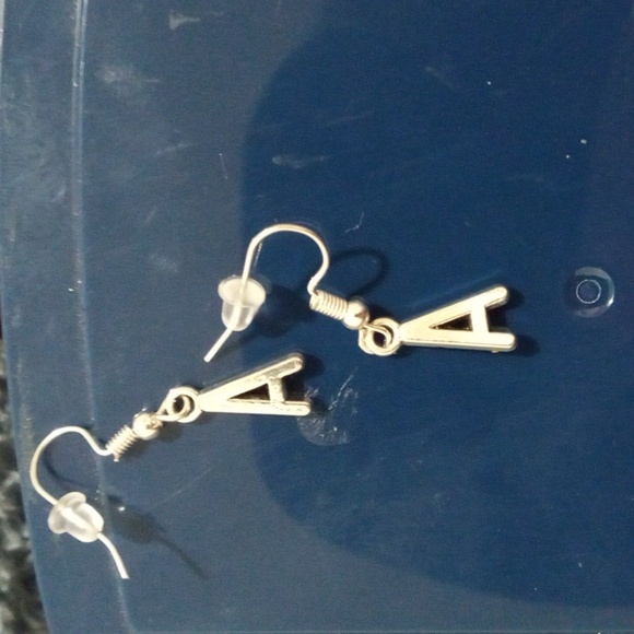 Letter A earings - Picture 2 of 3